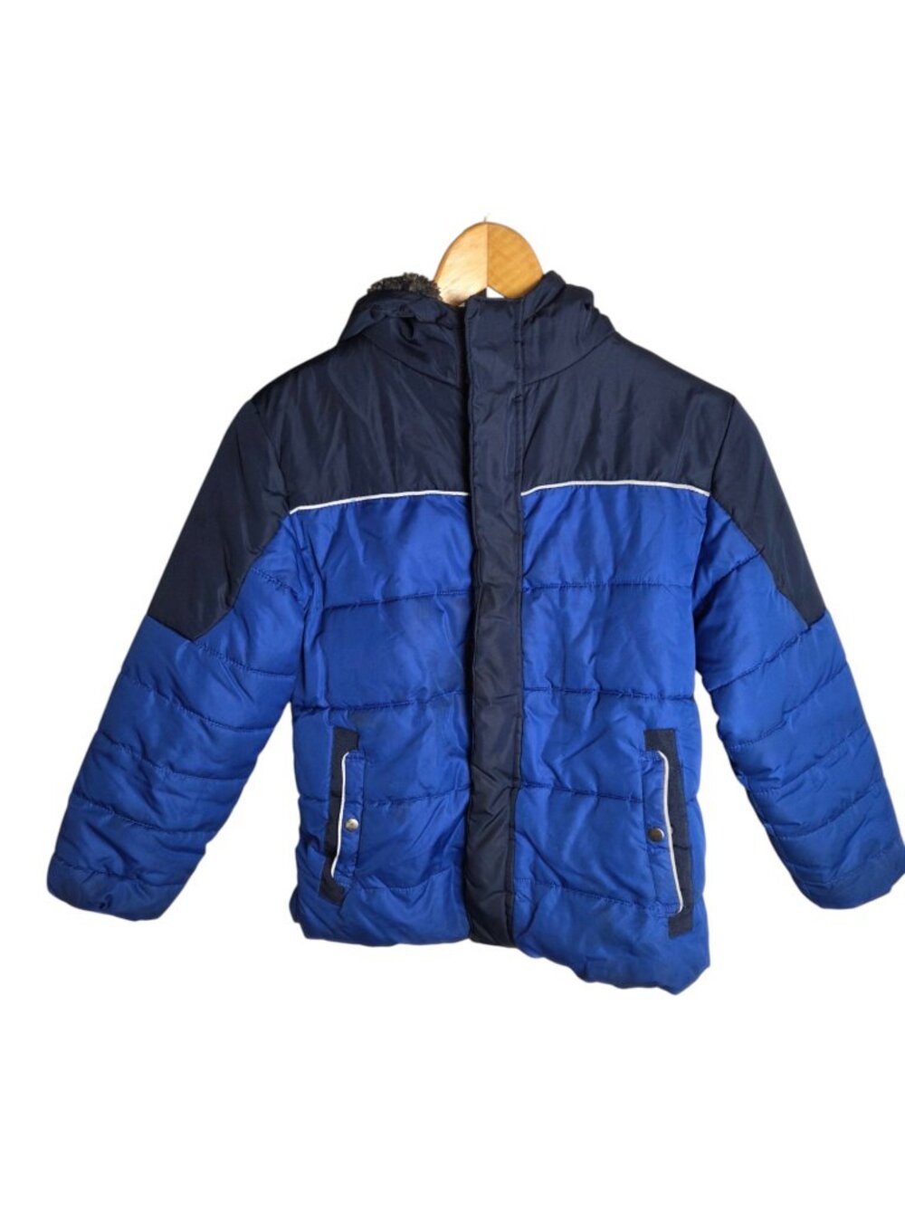 SwissTech Kids Boys Medium 8 Blue Navy Puffer Ski Jacket Winter Coat Outdoor
